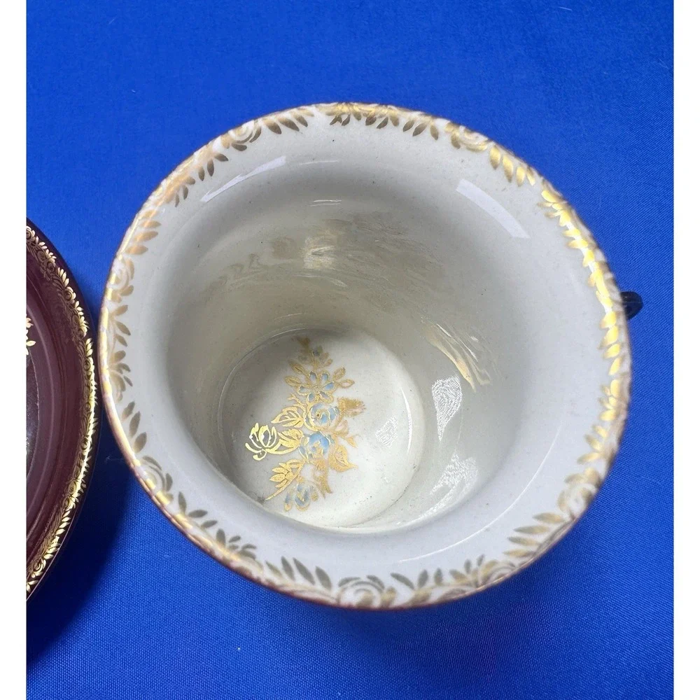 ACF Florence Italy Hand Painted Demitasse Espresso Cup & Saucer
